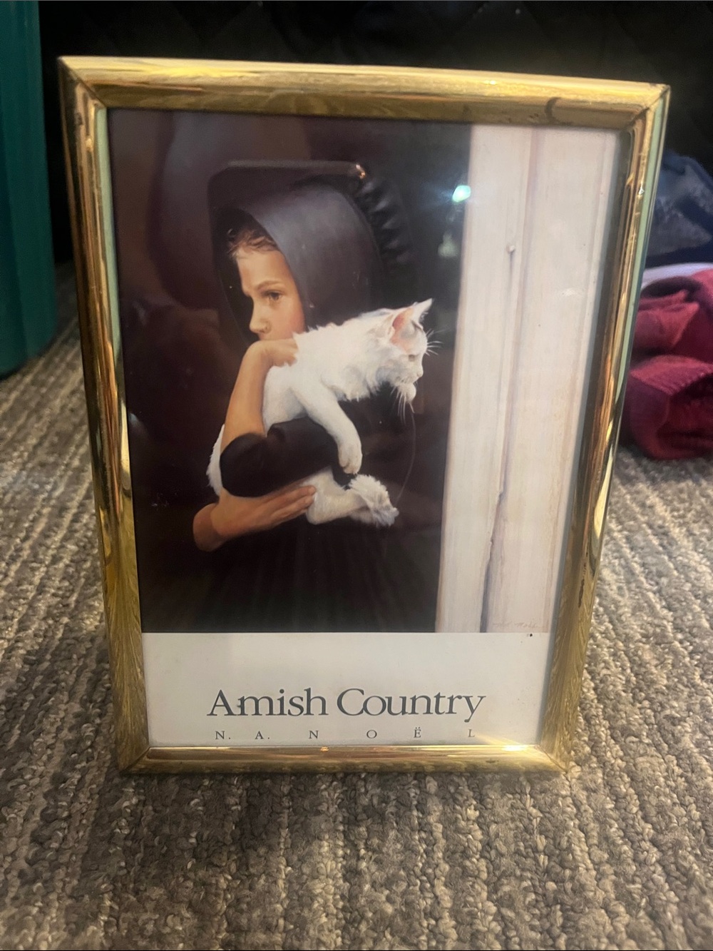 Amish Country “Sarah” VTG 5 x 7” by NA Noel in a gold frame print 451